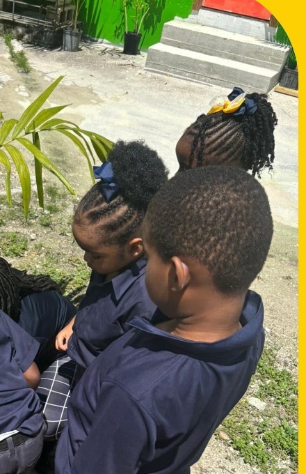 Students exploring the school garden together